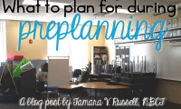 What to plan for during preplanning